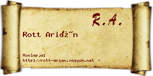 Rott Arián névjegykártya